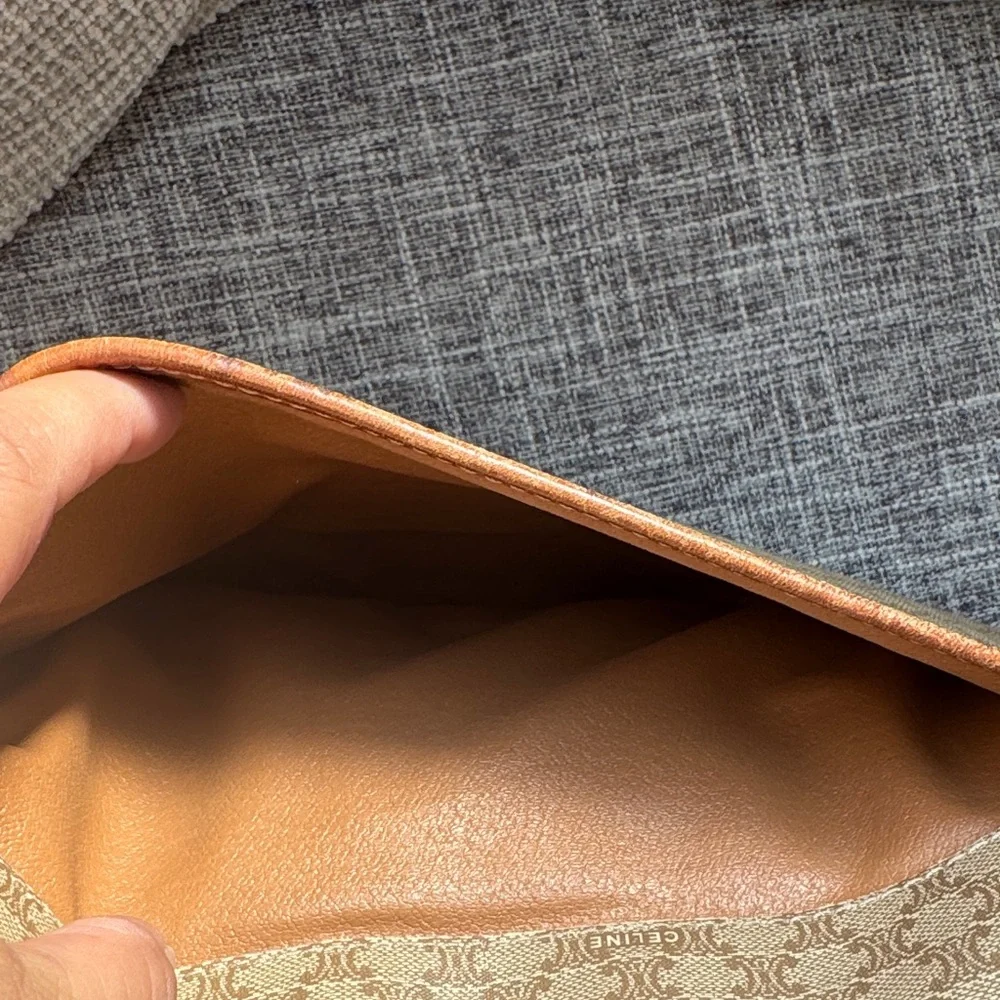 Celine Tan and Brown Patterned Crossbody Bag - Picture 6 of 16